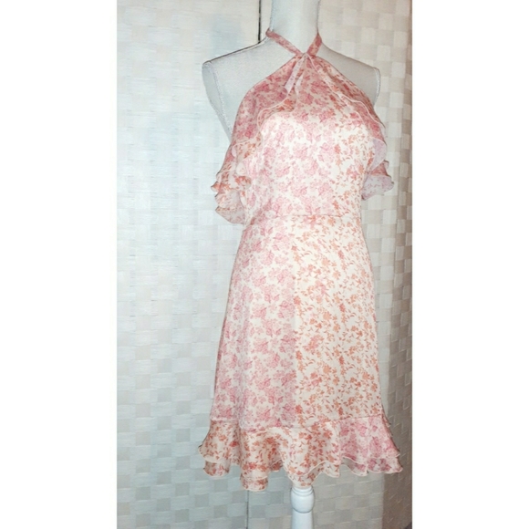 Gianni Bini Louise Floral Ditsy Print Halter Crepe - Picture 16 of 16